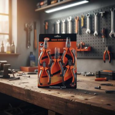 Imagem de Kit Mini Alicates Turquesa Corte, Bico E Universal 5 Peças