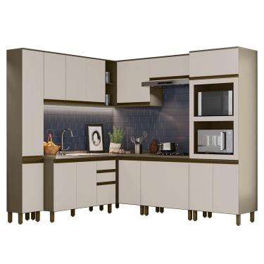 Imagem de Cozinha Completa De Canto Connect 8 Peças Duna-cristal Com Torre Quente 2 Fornos - Móveis Henn Duna-cristal