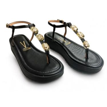 Imagem de Sandália Papaete Feminina Flatform Vizzano Com Pedrarias