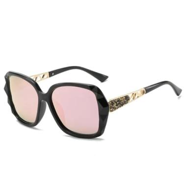 Imagem de HCHES Óculos de Sol Clássicos de Luxo Femininos Polarizados com Armação Grande e Elegantes com Proteção UV400, Estilo Vintage (Lentes Espelhadas Rosa)
