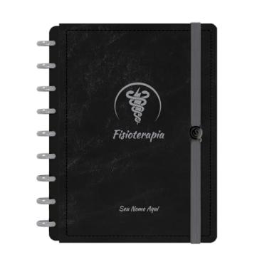 Imagem de Caderno De Disco Iscool Inteligente Personalizado 80 Folhas Profissões Preto Prata Fisioterapia Médio M