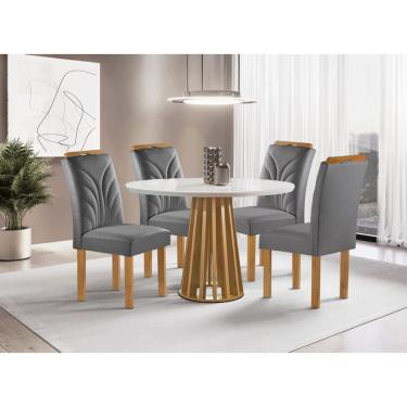 Imagem de Sala de Jantar 4 Cadeiras c Vidro 1,0m - Dublin - Sky Móveis