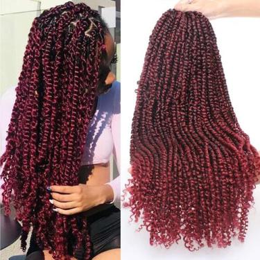 Imagem de Passion Twist Crochet Hair Leeven, 22 polegadas, ombre, pacotes com 8