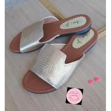 Imagem de Rasteira  Sandalia  Chinelo Sandalia - Ana Ju, Dourado, 33