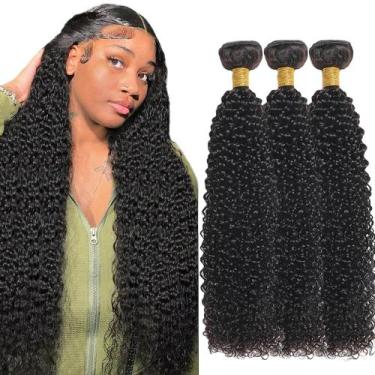 Imagem de Pacotes de cabelo YOUNGHANN Kinky Curly Brazilian Virgin 3x30-40cm