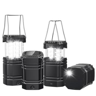 Imagem de Pacote com 4 lanternas solares de acampamento Roxicosly com bateria de