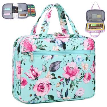 Imagem de Bolsa com capa bíblica Octsky Floral Lake 28x21x6 cm, organizador
