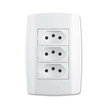 Imagem de Conjunto 3 Tomadas 3p 20a Slim Ilumi - Kit Elétrico Residencial