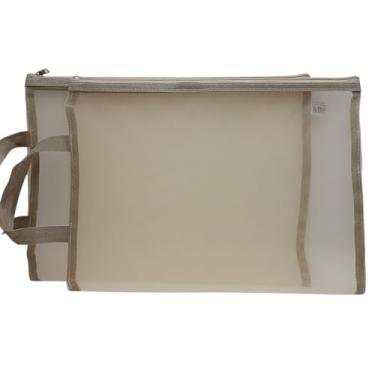 Imagem de Kit com 2 Sacolas Organizadoras Porta Sapatos Roupas e Toalhas Organizador para Mala de Viagem Closet e Guarda Roupas (Bege) Linha Premium alta Durabilidade