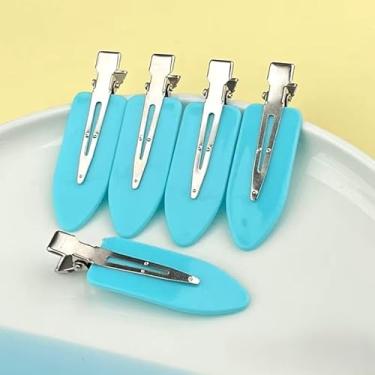 Imagem de Kit com 12 Presilhas colorida para cabelo, skincare e maquiagem,estilosa, moderna, prática e fofa (12 Azul Sólido)