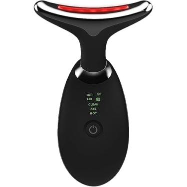 Imagem de Massageador Facial LED Profissional, Aparelho de Fototerapia com 3 Cores, Vibração Sônica, Aquecimento 45°C, Recarregável USB, para Tratamento Anti-Rugas e Lifting