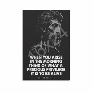 Imagem de Marcus Aurelius Posters When You Arise In The Morning Motivational Wall Art Marcus Aurelius Quotes Stoic Quotes Philosophy Poster - gigapixel-scale-2x Poster for Room Aesthetic Posters 30.5x45.7 cm