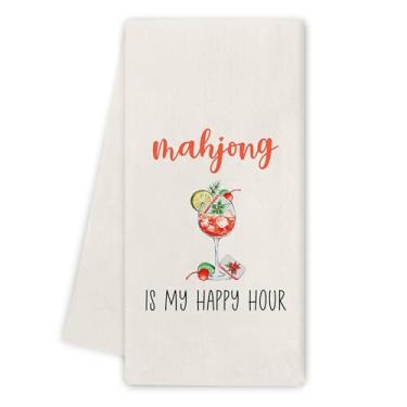 Imagem de Noaleviax Aperol Spritz Toalhas de cozinha - Presentes engraçados de Mahjong Aperol Spritz Decoração de bar, Toalhas de Bar para Bartender, Toalhas de Mão Mahjong de Cocktail Italiano Pano de Prato