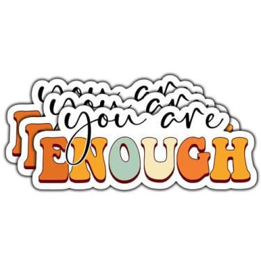 Imagem de Adesivo You are Enough com frase motivacional positiva, decalque de vinil à prova d'água inspirador para livros, laptops, telefone, garrafas de água, copo Kindle de 7 cm