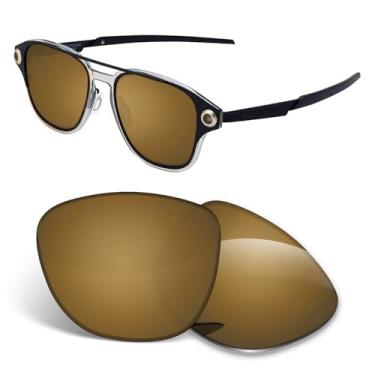 Imagem de Biyxpiv Lentes de substituição de 1,5 mm compatíveis com óculos de sol Oakley Coldfuse OO6042 52 mm, antiarranhões e resistentes a impactos, Bronze espelhado