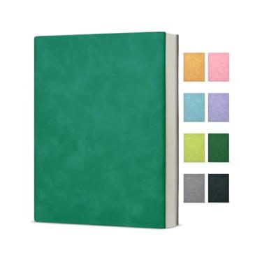 Imagem de KSFFWQIN Caderno de diário para mulheres e homens, caderno pautado na faculdade para trabalho, escola, anotações, diário, 15 x 20 cm - verde escuro