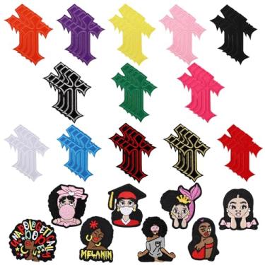 Imagem de FRAMAD Conjunto de adesivos cruzados para meninas negras, 60 peças, aplique bordado para roupas jeans chapéu mochila (multicolorida)