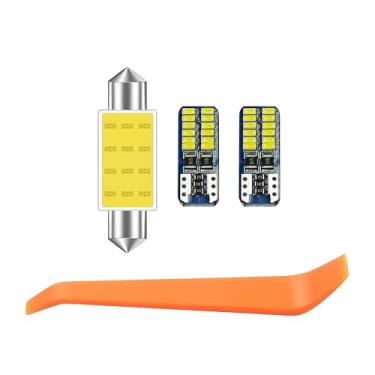 Imagem de Kit de luz interior para carro Oudesi LED - 2 peças de lâmpadas interiores LED super brilhantes T10 24-smd, lâmpada COB de 39 mm com ferramenta de remoção, para porta-malas de carro, mapa de cúpula de