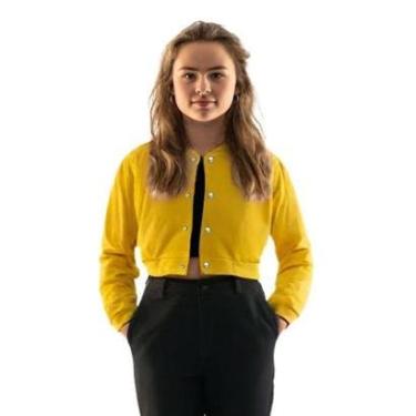 Imagem de Jaqueta Cropped Calttony Moletom Casual Lisa Feminina-Feminino