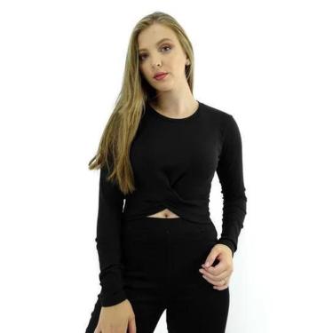 Imagem de Blusa LZT Ribana Cropped com Cintura Transpassada - 3012-Feminino