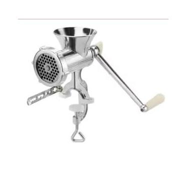Imagem de Moedor de Carne Manual N 10, Aço Inoxidável, com Funil para Linguiça e Biscoito, Processador de Alimentos Doméstico
