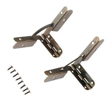 Imagem de 2pcs 53 * 40mm móveis dobradiças da caixa antiga da caixa para a porta do armário da cozinha Dobradiça para a gaveta Jóias Caixa de madeira Acessórios para móveis YYDFPIIA (Color : Bronze)