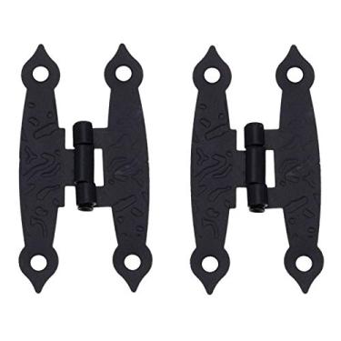 Imagem de 2 pcs Antique Black Armet Porta Bagagem Dobra Caixas de Jóias Vintage Old H Depositora Decoração de móveis com parafuso 65 * 33mm YYDFPIIA