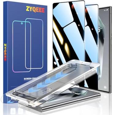 Imagem de ZYQEEE Pacote com 2 protetores de tela ultra privacidade para Samsung Galaxy S24, película protetora de vidro temperado anti-espião, compatível com impressão digital, instalação rápida e fácil