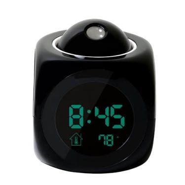 Imagem de Genérico Relógio Despertador Digital com Projeção, Preto, Plástico ABS, Multifunções, Moderno, Mesa ou Cabeceira