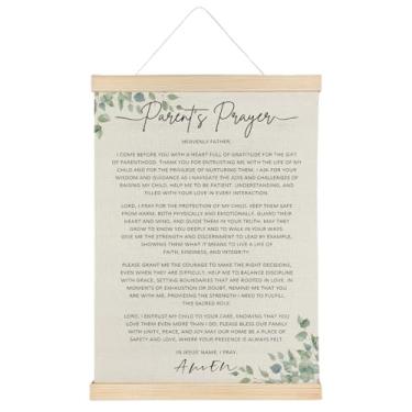 Imagem de ATBWGT Decoração de parede de oração dos pais cristãos, presentes para pais, pôster de oração religiosa inspiradora moldura para quarto, sala de estar, escritório, 30 x 40 cm