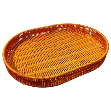 Imagem de Bandeja Organizadora Multiuso Oval em Metal e Plástico 40x30cm