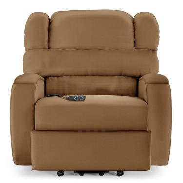 Imagem de Poltrona Do Papai Reclinável Napoli Elevação Lift Elétrico Pu Caramelo Fh1