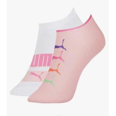 Imagem de Kit Meia Infantil Selene Cano Curto Feminina 2 Pares, Branco, Rosa, 25