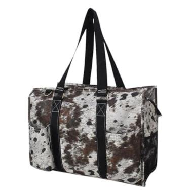 Imagem de NGIL Bolsa utilitária resistente à água, fecho de zíper superior, presentes perfeitos para mulheres trabalhadoras, enfermeiras, bolsa de ginástica, Estampa de vaca moderna - preta, Medium, Casual