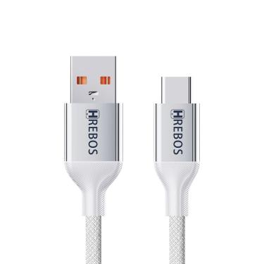 Imagem de Cabo Hrebos Usb-a Usb-c 100w Turbo Soft Braid Cb-506c Branco