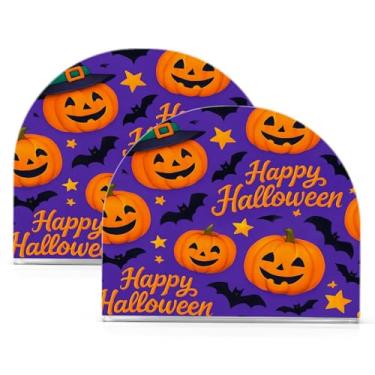 Imagem de Wassud Porta-guardanapos Abóboras de Dia das Bruxas Dispensador de guardanapos de papel acrílico para mesa, cozinha, sala de jantar, bancada pacote com 2 (comporta 50-60 guardanapos)