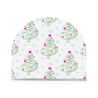 Imagem de Wassud Porta-guardanapos acrílico para árvores de Natal, dispensador de guardanapos de papel moderno para mesa, cozinha, sala de jantar, bancada 1 peça (comporta 50-60 guardanapos)