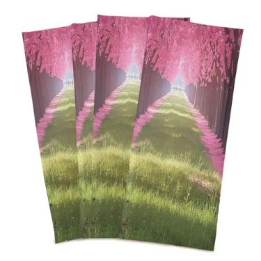 Imagem de xigua Conjunto de 6 panos de prato de cozinha com árvores de cerejeira, macios e altamente absorventes de secagem rápida para limpeza de pratos e limpeza manual, 71 x 45 cm