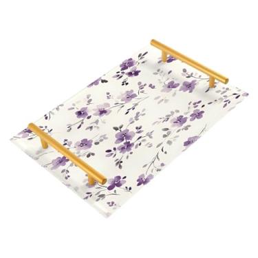 Imagem de Wassud Aquarela linda bandeja de banheiro com alças organizador de perfume de joias de acrílico para banheiro quarto cozinha balcão 30 x 20 cm