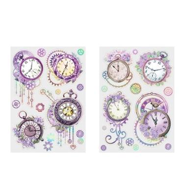 Imagem de Pacote com 2 adesivos DIY para diário, agenda e scrapbook-relógio, decalques decorativos para diário, envelope e álbum, forte adesão