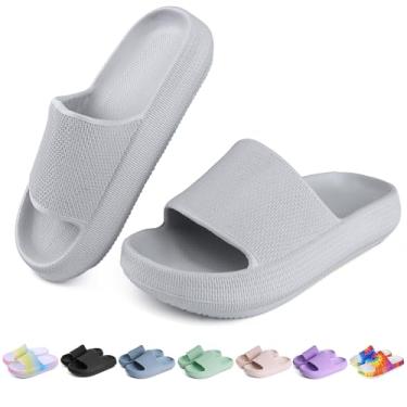 Imagem de OUYADU Chinelos infantis de praia para meninos e meninas chinelos de praia jovens piscina chuveiro EVA chinelos de verão (11 crianças pequenas - 6 crianças grandes), Cinza, 11 Little Kid