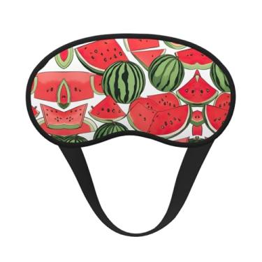 Imagem de Máscara de dormir blackout com estampa de melancia vermelha, máscara para os olhos, leve, macia, para dormir, meditação, viagem, ioga