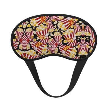 Imagem de Máscara de dormir blackout com estampa de pipoca, máscara para os olhos, leve, macia, para dormir, meditação, viagem, ioga