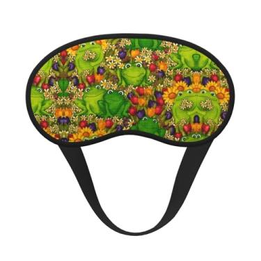 Imagem de Máscara de dormir blackout com estampa de sapo, máscara para os olhos, leve, macia, para dormir, meditação, viagem, ioga