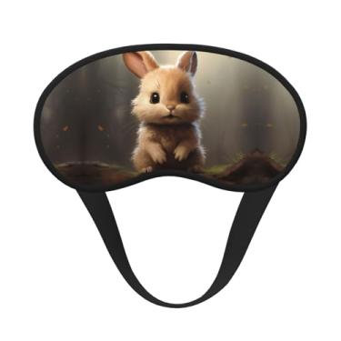 Imagem de Máscara de dormir blecaute com estampa de coelhinho fofo máscara macia e leve para dormir meditação, viagem, ioga