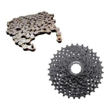 Imagem de Kit Relação Cassete+ Corrente 8v Para Bicicleta Aro 29/26 K7 - Sunrun/