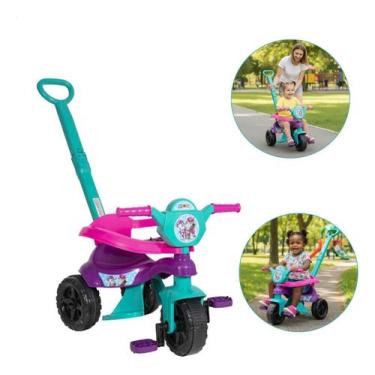 Imagem de Triciclo Velotrol com Empurrador Haste Removível  Passeio Bebê Infanti