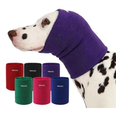 Imagem de AOOLMOL Moletom com capuz calmante para cães e gatos – capa macia de camada dupla para alívio da ansiedade e proteção de ruído, envoltório elástico para cabeça de animal de estimação para cuidados