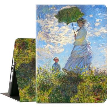 Imagem de Capa para iPad 9ª geração, iPad 8ª geração, iPad 7ª geração, capa para iPad 9ª geração de 10,2 polegadas, proteção à prova de choque, vários ângulos, suporte ajustável, despertar/dormir automático