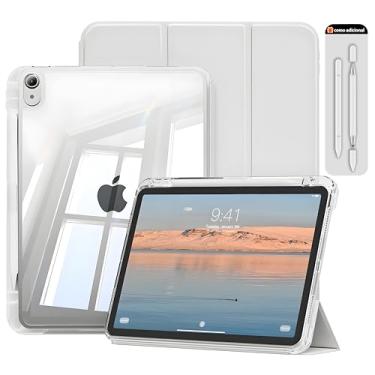 Imagem de Tassos Capa Smart Flip Para iPad Air 4a/5a/6a 10.9 / iPad Pro 11,Ranura para Caneta ，caneta stylus absorvente e adesivo coletor de poeira,Despertar/Suspender Automático (Branco)